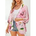 thumbnail image 4 of SUCS Women's Floral Print Puff Sleeve Kimono Cardigan Loose Cover Up Casual Blouse Tops, 4 of 5