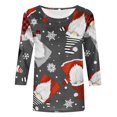 thumbnail image 4 of Pntutb - Camiseta holgada con estampado de moda para mujer, blusa de manga 3/4, cuello redondo, tops casuales Pntutb Pntutb-1245, 4 of 5