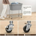 thumbnail image 3 of Laundry Cart with Wheels, Rolling Laundry Hamper with Removable Bag and Shelf, Metal Frame Laundry Basket with 4 Casters and 2 Brakes, Ideal for Bedroom, Bathroom, Laundry Room, Gray, 3 of 18