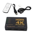 thumbnail image 1 of Conmutador HDMI con mando a distancia IR HD1080P 5 en 1 Selector de conmutador divisor de salida para teléfonos grabadoras de vídeo DVD tabletas HDTV Sunnimix Selector de interruptores, 1 of 8