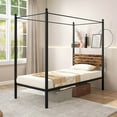 thumbnail image 2 of Gymax Twin Size 4-Post Canopy Bed Frame Rustproof Metal Noise-free with Foot Pads, 2 of 10