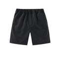 thumbnail image 4 of HAOTAGS Boys Cotton Blend Shorts,Flat Front Side Pockets Wrinkle Resistant School Uniform Shorts Black 5-6, 4 of 9