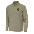 thumbnail image 2 of Men's Antigua Heather Olive Wyoming Cowboys Subtle Quarter-Zip Top, 2 of 3