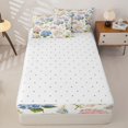 thumbnail image 4 of Erosebridal Cottage Chic Zipper Twin Comforter Sets with Fitted Sheet and 2 Pillowcases,Hydrangea Pattern Zipper Bedding Set,Pink Blue White,Reversible, 4 of 6