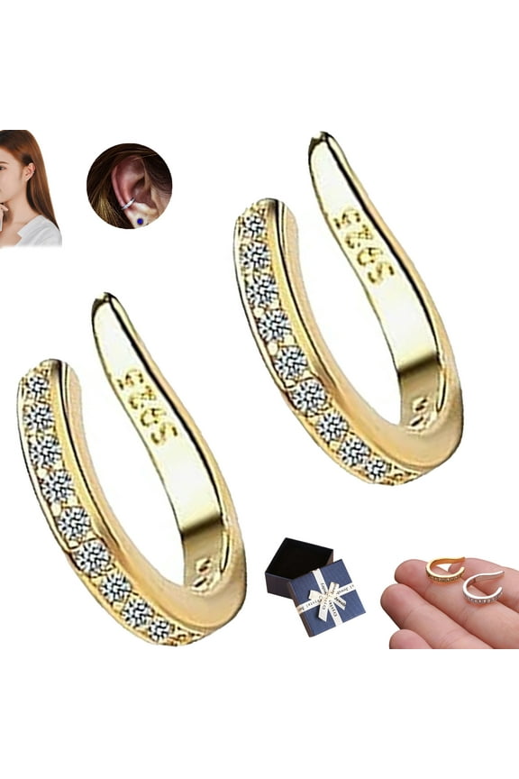 Fixura Ear Clips - Ear Corrector Clip & Clip On Earrings - Pierceless Adjustable Cuff for Women, Breathable Skin-Friendly Design