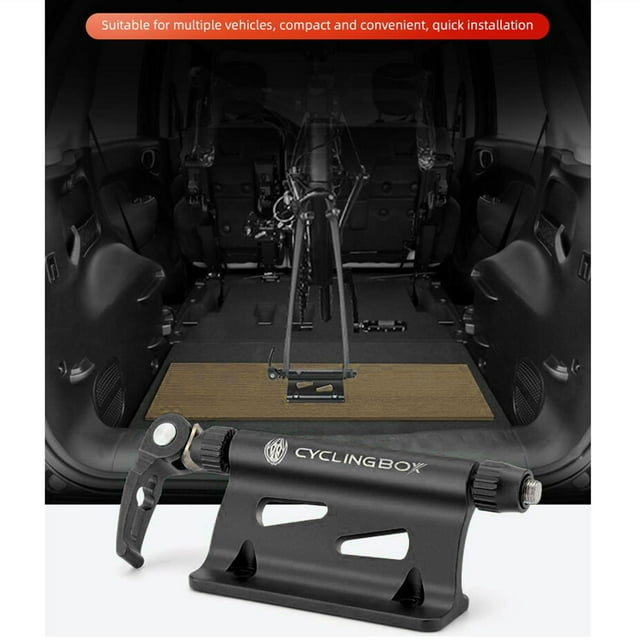 Soporte de horquilla de bloque de bicicleta, soporte de horquilla de liberación rápida para caja de camión, portaequipajes de aleación de aluminio con Negro Macarena Portaequipajes para bicicleta de coche