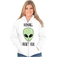 thumbnail image 4 of Funny Humans Aren't Real Aliens Zip Up Hoodie Men's Women's Brisco Brands S, 4 of 5