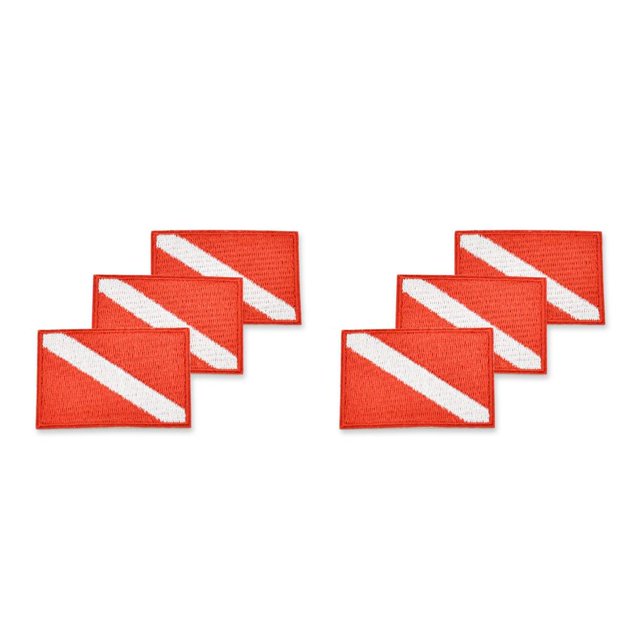 Inteprter Keep Diving Pack de 3 parches para planchar, parche bordado, pegatina bordada para buceo, Kit de reparación de buzo con adhesivo 3 piezas rojo 2Conjunto