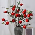 thumbnail image 5 of CuiLiyq 3 Pcs Artificial Pomegranate Branches, 36.6 Inch Faux Fruit Tree Stems with Foam Fruits for Home Living Room Table Vase Floral Arrangement Decor, 5 of 6