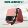 thumbnail image 5 of Jiahe Cover for Samsung Galaxy Z Flip 4, Mulit-Function Wallet Case,Flip Leather Zipper Card Holder Stand with Adjustable Shoulder Strap Full Body Protection Case Cover, pink, 5 of 6