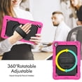 thumbnail image 3 of Case for iPad Air 3rd Generation 2019/iPad Pro 10.5 Inch 2017 with Screen Protector, 360 Degree Rotating Kickstand Hand Strap Heavy Duty Shockproof Cover with Shoulder Strap, Rose, 3 of 7