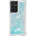 thumbnail image 2 of Compatible with Samsung Galaxy S21 Ultra Case Glitter Liquid Cute Clear Phone Case Floating Quicksand Shockproof Protective Bumper Soft TPU Case for Samsung Galaxy S21 Ultra Star Blue YB, 2 of 12