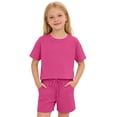 thumbnail image 2 of Tiijoy Girls Casual Solid Plain Short Sleeve T Shirt and Shorts Set, Sizes 7-8, 2 of 5