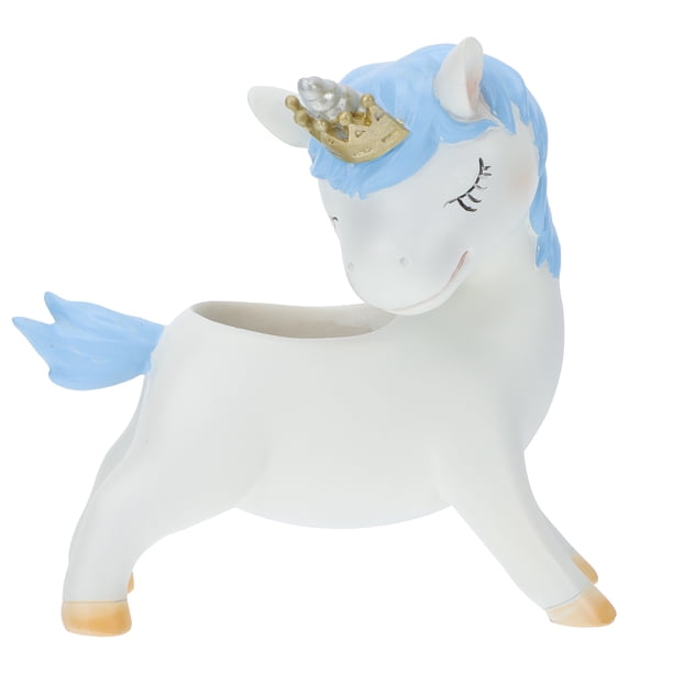 EeaseMX 1 maceta decorativa de resina con forma de unicornio, mini maceta suculenta.