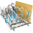 thumbnail image 6 of Pull Out Pot Lid and Cookie Sheet Organizer Rack for Cabinet - Lifetime Ltd. Warranty - Sliding Kitchen Organizers – Pans, Pots, Lids, and Tray Storage - 7.25 wide x 21 inch, Chrome, 6 of 10