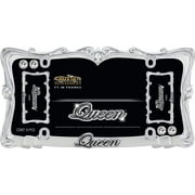 Cruiser Accessories 22630 Queen License Plate Frame, Chrome/Clear w/Fastener caps