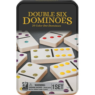 Domino Game Set of 28, Professional Double 6s, Multi-use Box, Trays to  Stand Tiles, White