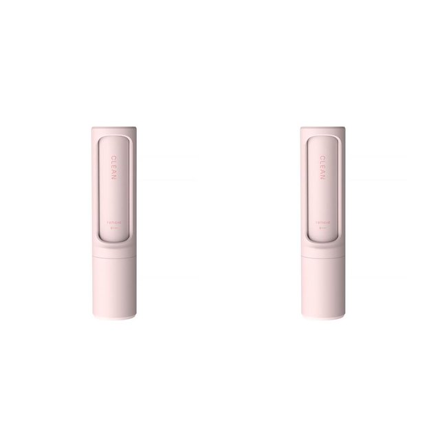 Ruiboury 1 PC Clothes Dust Sticky Remove Pet Hair Remover Brush Rotary Cylinder Small Roller Sticker Removal Cleaning Tool Pink 2Set