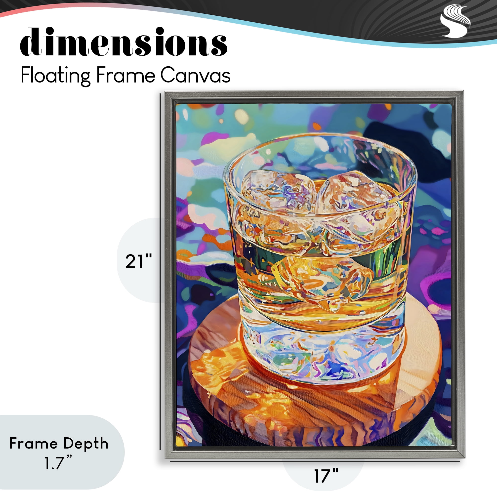 Stupell Industries Ice Cold Glass Reflections Gray Framed Floater Canvas Wall Art, design by Creative Studio