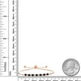 thumbnail image 2 of Gem Stone King 0.85 Ct Round Black Onyx White Diamond 18K Rose Gold Plated Silver Bracelet, 2 of 4