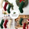 thumbnail image 6 of Ayieyill 6pcs Christmas Stockings Knitted Xmas Stockings Double-Sided 18 Inches Fireplace Stockings for Family Christmas Decoration (Burgundy,Ivory,Green), 6 of 7