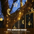 thumbnail image 6 of 138 LED Star Moon Curtain Fairy String Light with 8 Flashing Modes, Garden, Home, Room decor for Christmas, Wedding, Party, Bedroom, Patio, Front Porch, Camping, Warm White, 6 of 8