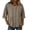 Khaki, variant on 3/4 Sleeve Tops for Womens Crew Neck Cotton Linen Button down Shirts Casual Collarless Summer Blouses with Pocket