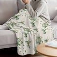 thumbnail image 3 of Summer Botanical Blanket Soft Cozy Warm Throw Blanket for Couch, Plush Fuzzy Flannel Fleece Blankets for Sofa, Green Spring Floral Birds Vintage Bed Blankets Lightweight Gifts for Women, 50"x60", 3 of 9