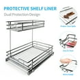 thumbnail image 2 of Auledio 2 Tier Metal Under Sink Pull Out Drawer Freestanding Sliding Basket Organizer for Kitchen Cabinets and Pantry in Silver, 2 of 7
