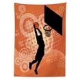 thumbnail image 3 of Ambesonne Orange Tablecloth Rectangular Table Cover, Basketball Dunk Athlete, 60"x84", Pale Orange Black, 3 of 4