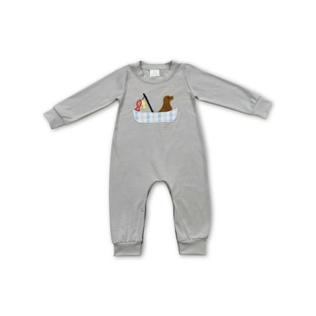 

YAWOO Toddler Embroidery Dog Baby Boys Romper Newborn Clothes 3M-2T