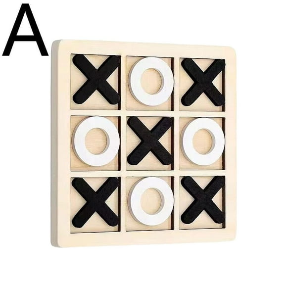 Black and white tic-tac-toe (hot sale) wooden XO three-in-one tic-tac-toe toy nine-square three-piece chess parent-child interactive desktop battle game board