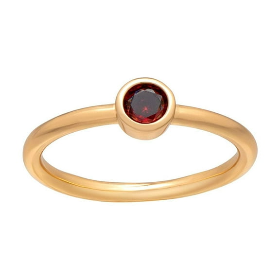 Goldtone CZ Birthstone Solitaire Ring