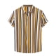 thumbnail image 1 of Camisa estampada a cuadros con solapa para hombre Camisa floral hawaiana Pompotops  oipoqjl24723, 1 of 9