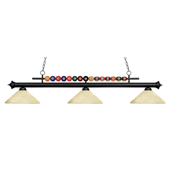 Z-Lite Shark 3 Light Billiard Light in Matte Black