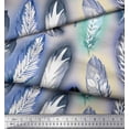 thumbnail image 3 of Soimoi Modal Satin Fabric Leaves & Feather Print Fabric by the Yard 42 Inch Wide, 3 of 3