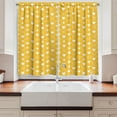 thumbnail image 2 of Ambesonne Romantic Kitchen Curtains, Heart Shapes and Dots, 55"x45", Yellow White, 2 of 3