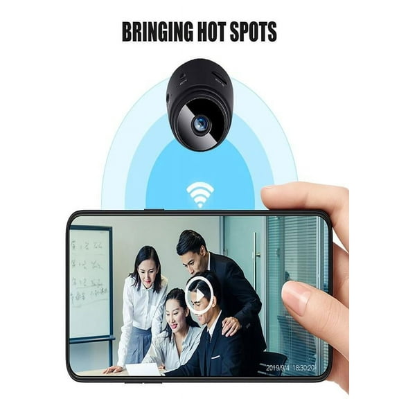 Godom Mini Camera Video Camera 1080P HD Small Home Security Surveillance Cameras,Portable Tiny Nanny Cam with Night Vision Motion Detection for Car Indoor A9