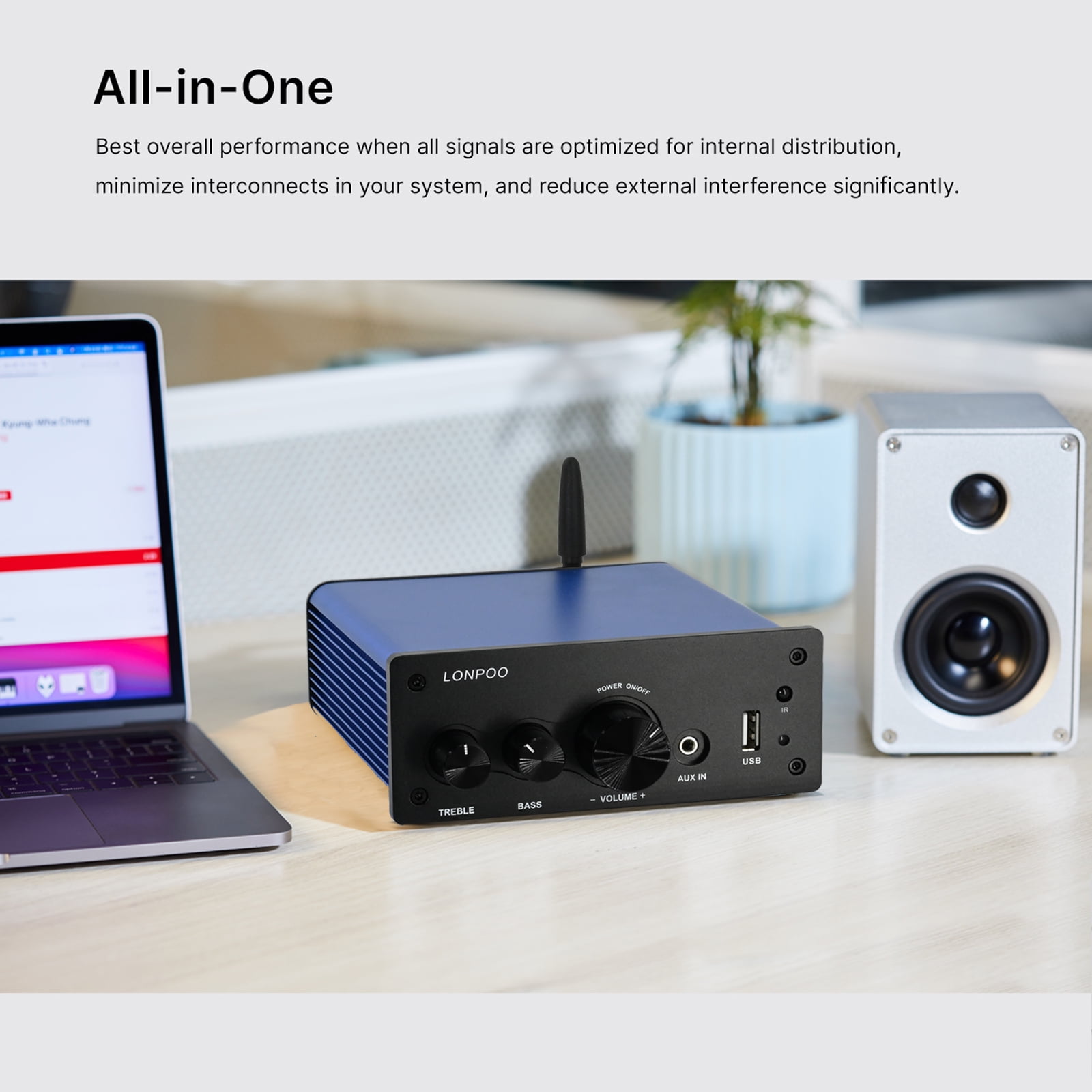 LONPOO LP-615-Black 200W ステレオアンプ LONPOO 200W Mini Bluetooth Hi-Fi Amplifier USB AUX LP-615 | eBay