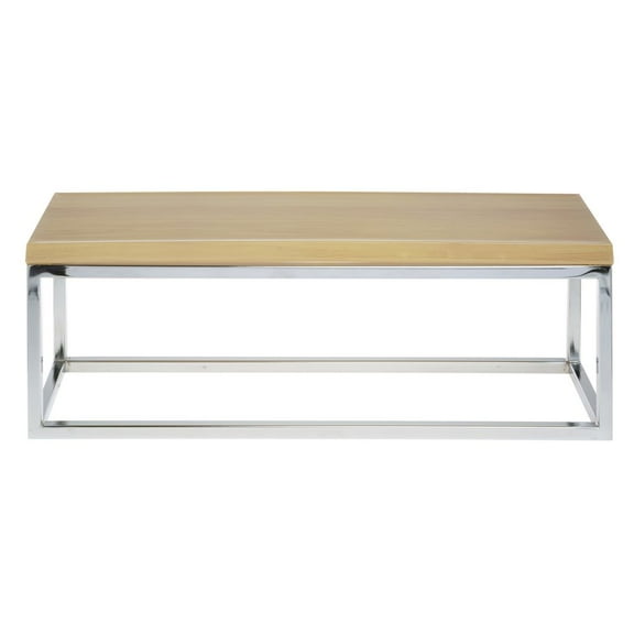 HUBERT Chrome Display Riser with Butcher Block Top - 7"H