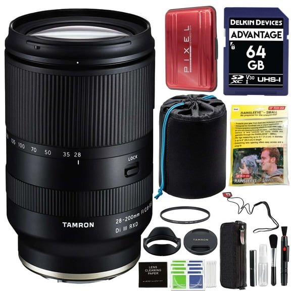 Tamron 28-200mm F/2.8-5.6 Di III RXD Lens for Sony Mirrorless Full Frame/APS-C E-Mount Cameras (AFA071S700) with Advanced Accessory
