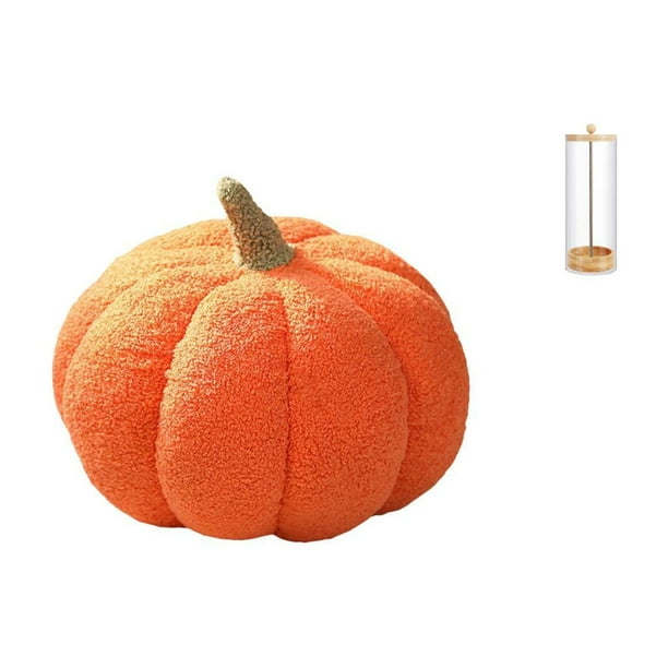 Cojín De Sofá De Peluche Con Forma De Calabaza De Halloween, Organizador De Paja, Almohada Decorativa Para Dormitorio, Cama, Mostrador, Soporte Para Brochas De Maquillaje