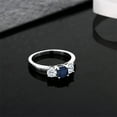 thumbnail image 3 of Gem Stone King 1.26 Ct Round Blue Sapphire White Topaz 925 Sterling Silver Ring (Size 6), 3 of 5