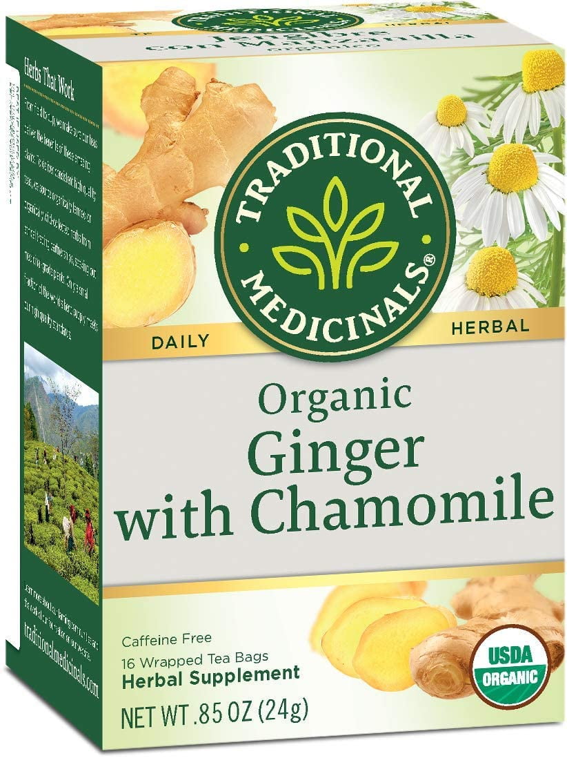 Traditional Medicinals Ginger with Chamomile Herbal Tea Organic, 16 CT