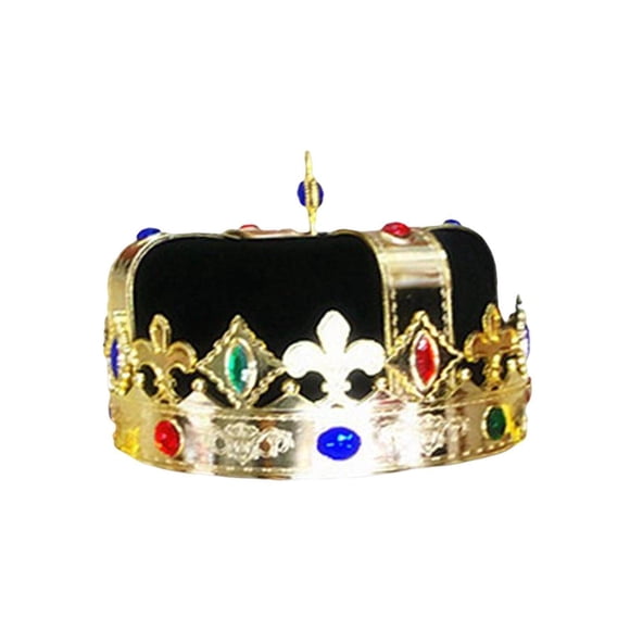 tredstone Royal King Crown Hat Theme Party Prop King Prince Crown for Prom Holiday Black