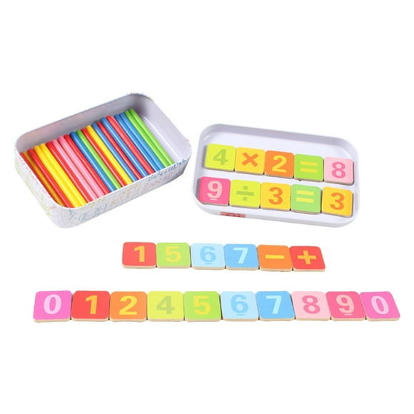 1 Set Counting Number Block and Arithmetic Rods Educational Wooden Math Toys