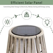 Outdoor Floor Lamp 2 Piece Solar Powered Lantern Wicker Solar Patio Lamp