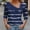 Navy, variant on CLOISE Womens Tees Fall Trendy Striped Tees Button V-Neck Long Sleeve Tops Soft Asymmetrical Color Block Shirts Elegant Outfits Red S