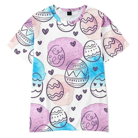 

Easter Printing Children Harajuku Fashion Short-Sleeved Casual Top(C07-Size 70)