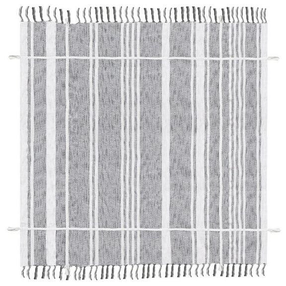 Sterling Birch Harbor Striped Organic Cotton Throw Blanket, Gray & White, 50" x 60"